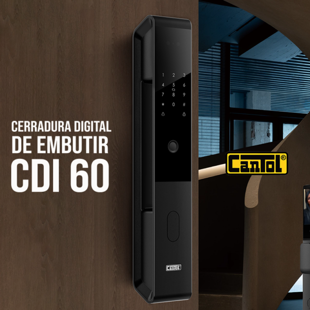 CERRADURA DIGITAL INTELIGENTE CDI-60 EMBUTIR NEGRA