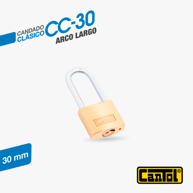 Candado Clásico Arco Largo CC-30