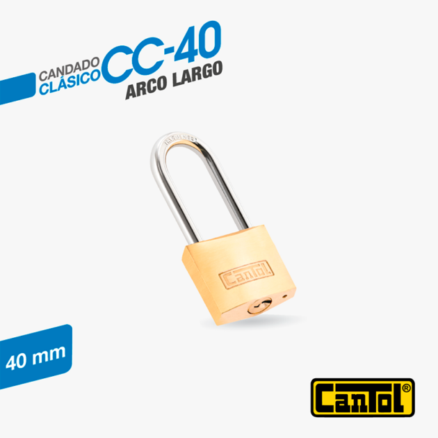 Candado Clásico Arco Largo CC-40
